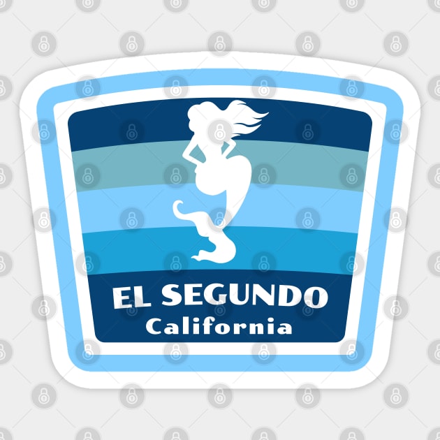 El Segundo Beach California - CA Beach Swimming Mermaid Silhouette Sticker by Go With Tammy